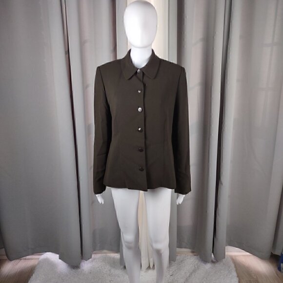 Casual Corner Annex Brown Button Down Blazer Size 10 - Picture 1 of 11